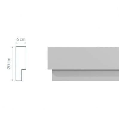 Corniche GM7 moderne : forme plate et large