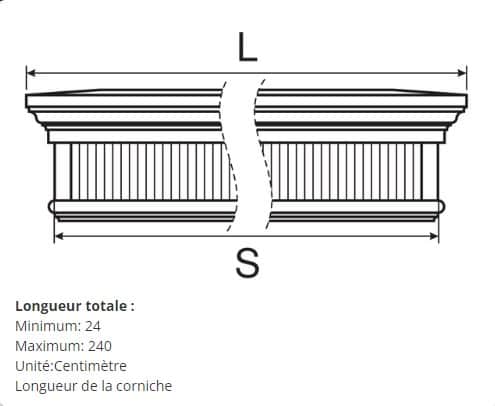 Corniche de fenêtre GO11 - Style néoclassique Personnalisée - Coupes et finition d’usine – gratuites.