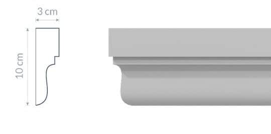Moulure de Fenêtre L20 : Finition art déco avec motifs géométriques