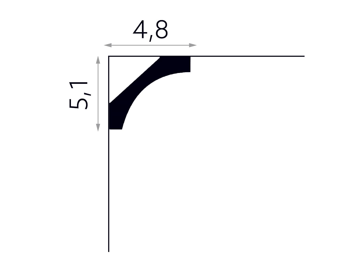 Bande flexible pour plafond en polymère – D1CR58
