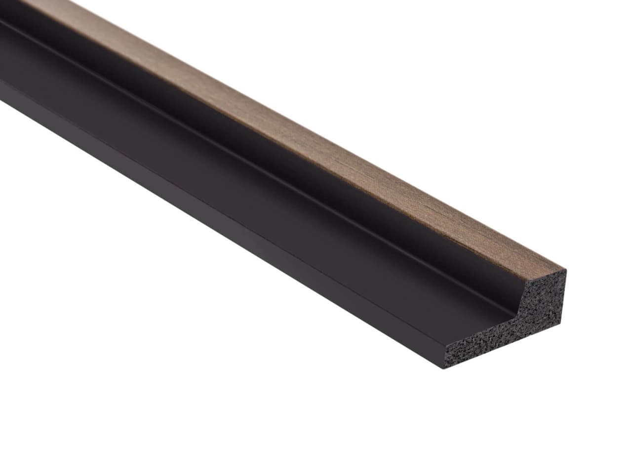 Extrémité droite de la lamelle Chêne foncé en polymère – D1LM107L