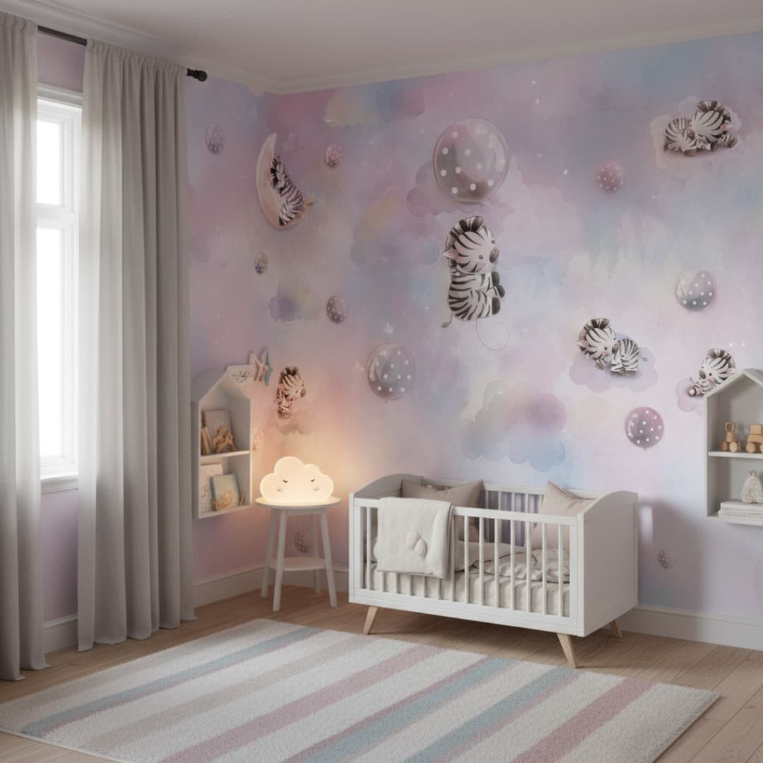 Papier peint Zebra Sky Pink