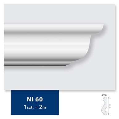 Carton de 120 mètres Corniche Plafond - 60 pièces
