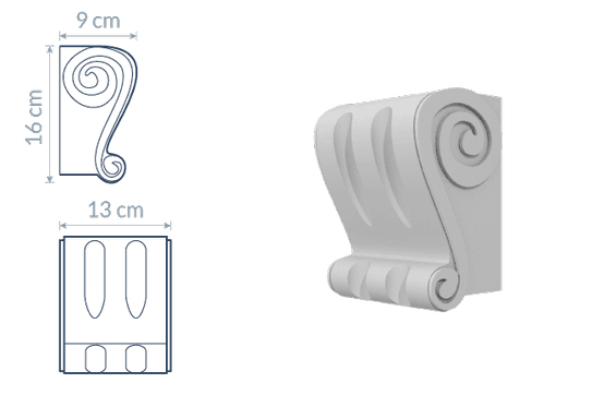 Support décoratif : orné de motifs en spirale