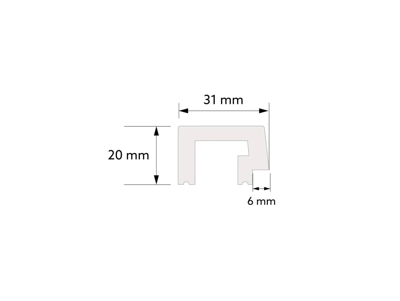 Extrémité gauche de la lamelle blanche en polymère – D1LM94L