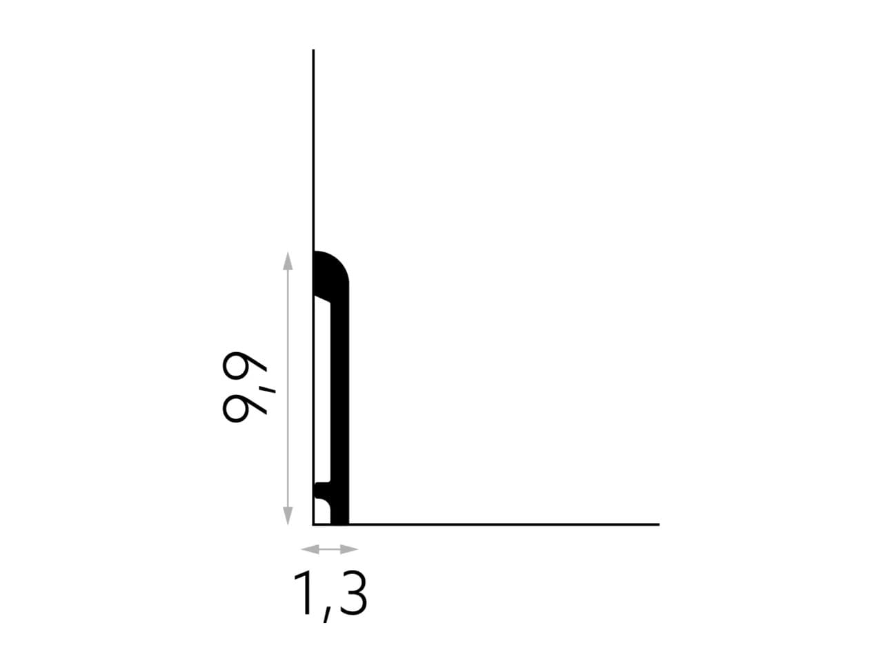 Plinthe Premium en polymère – D1PL94T