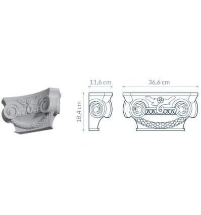 Tête de pilastre 36,6 × 18,4 × 11,6 cm