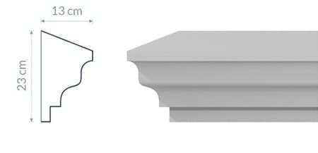 Corniche intermédiaire élégante avec profil sculpté – vue 2