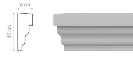 Moulure de rebord P2 - Détails classiques avec courbes élégantes Personnalisée - Coupes et finition d’usine – gratuites.
