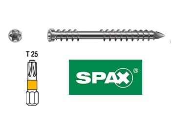 Vis à bois en acier inoxydable 5,0×70 Acier A2, argent SPAX