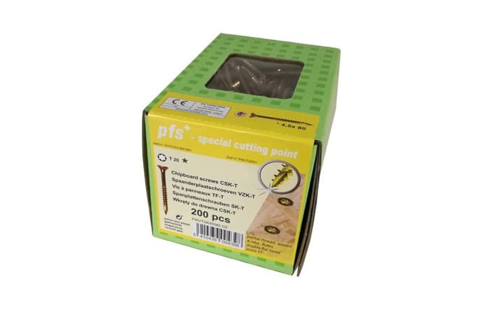 Vis à bois zinguée jaune 5 × 50 mm TORX 25 – 200 pièces