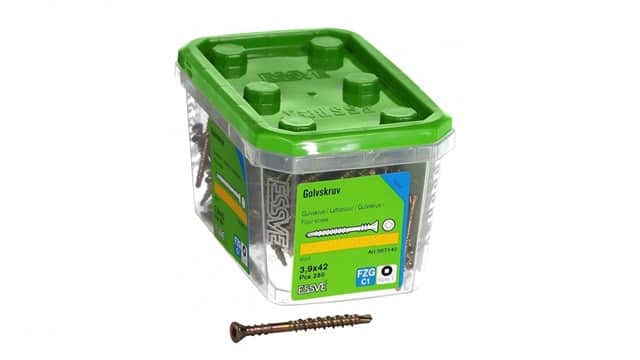 Vis à parquet ESSVE jaune chrome 3,9 x 4,2 cm – 250 pièces