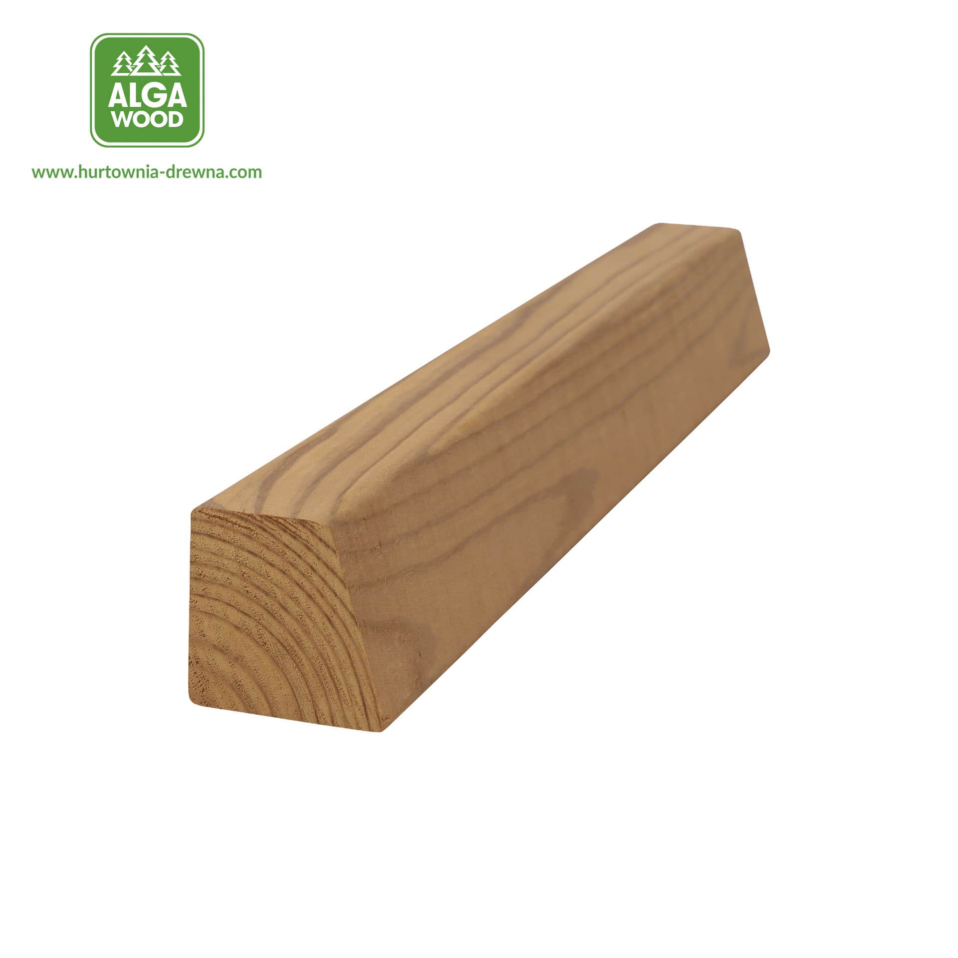 Carré en pin thermo-traité 4,2 × 4,2 cm, classe naturelle