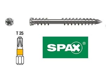 Vis à bois en acier inoxydable A2 5 x 6 cm TORX 25 – paquet de 100