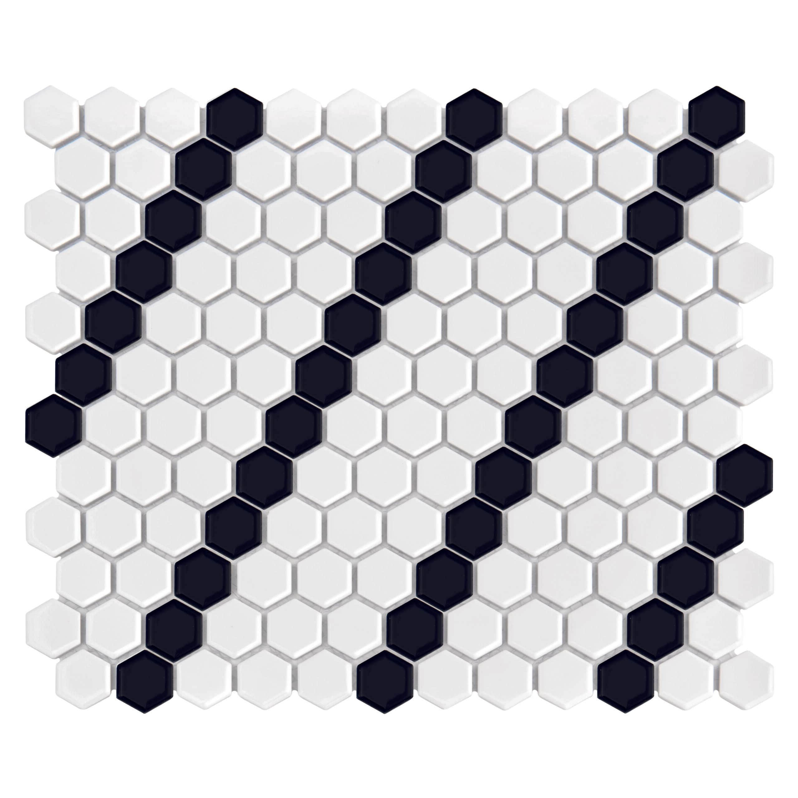 Mosaïque Mini Hexagon B&W Lean Premium matt