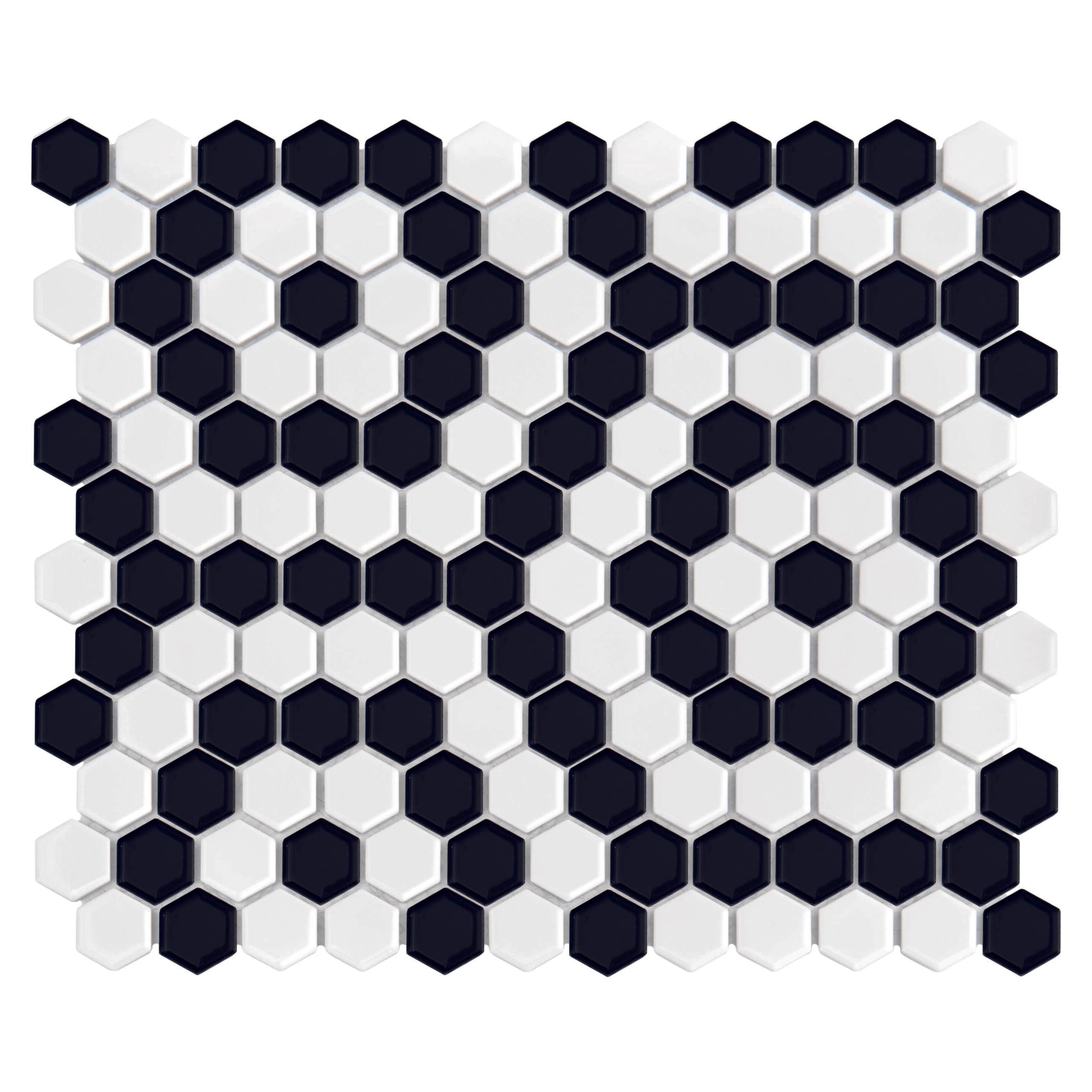 Mosaïque Mini Hexagon B&W Nano Premium matt