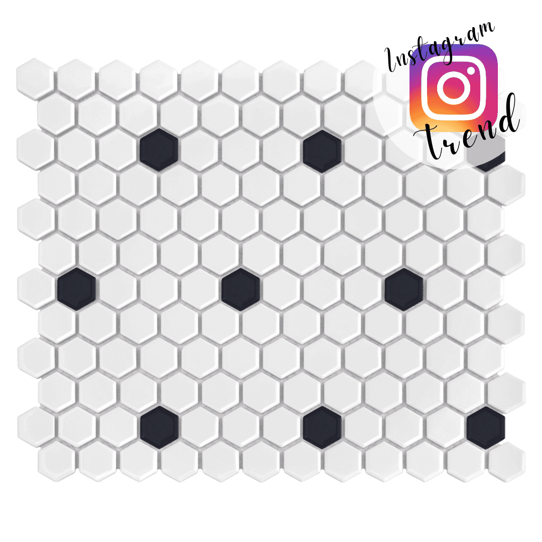 Mosaïque Mini Hexagon B&W Spot Premium matt