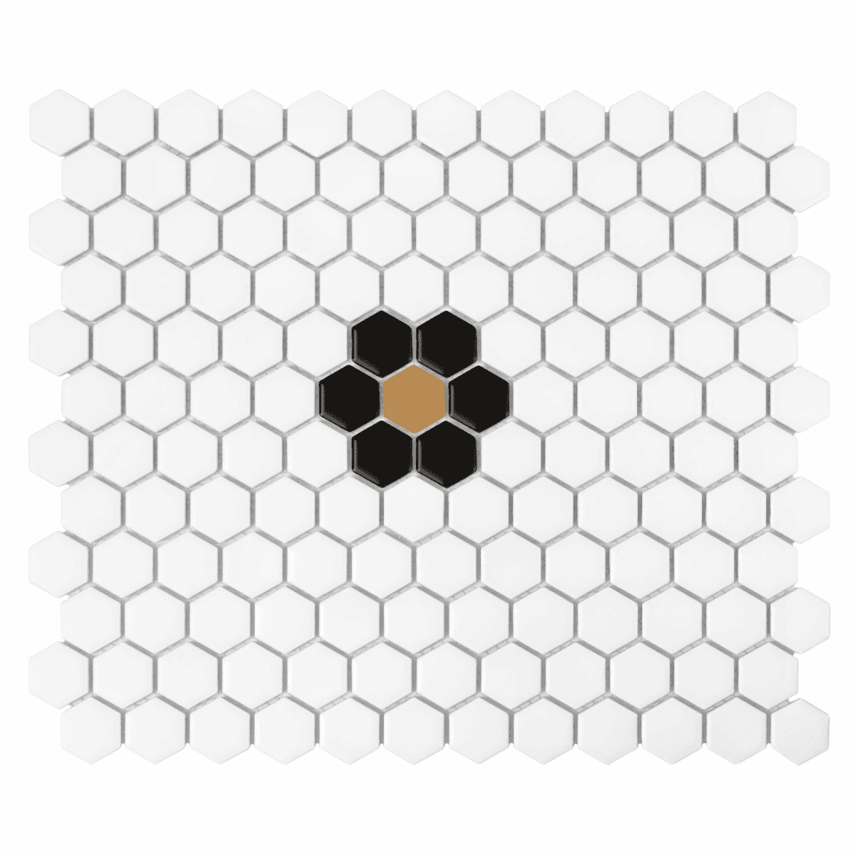Mosaïque Mini Hexagon Daisy Black matt