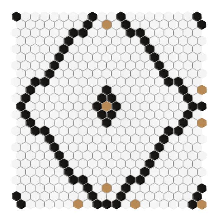 Mosaïque Mini Hexagon Rombdance Black matt