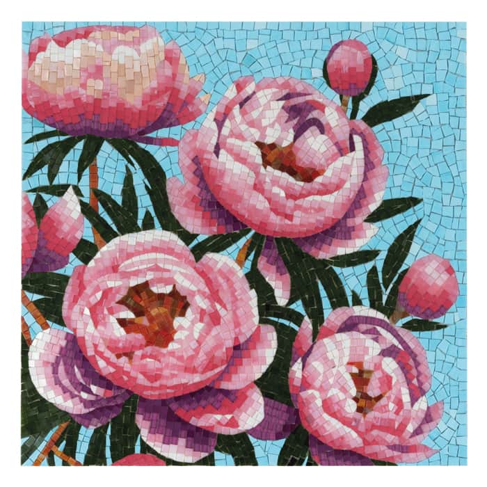 Mosaïque Peonies – 58×58 cm