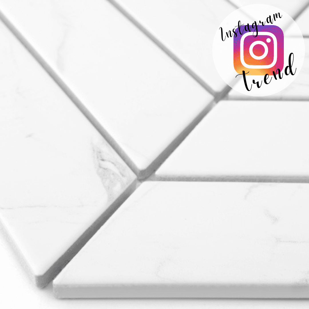 Mosaïque Royal Chevron Carrara Matt