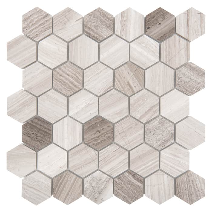 Mosaïque Woodstone Grey Hexagon 48