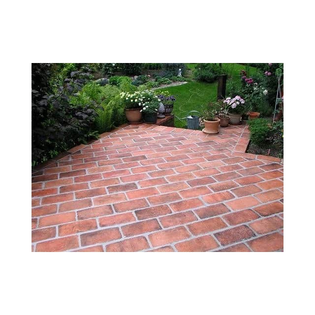 Carreau de ciment Old Brick tuile naturelle pour sol et terrasse – L : 13.5 cm x H : 27 cm x Ep : 1.5 cm