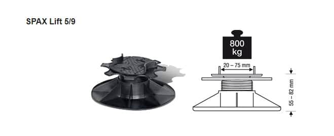Spax Lift 5/9 – Support de solive réglable en hauteur
