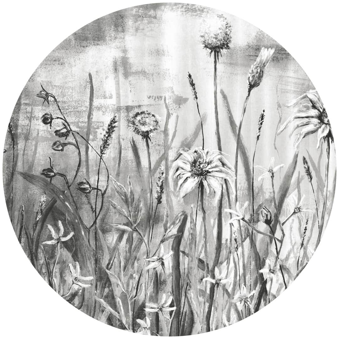 Papier peint cercle Cold Flowers