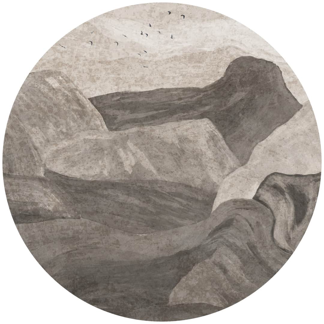 Papier peint cercle Stone Flow