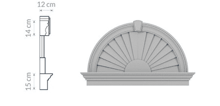 Fronton de fenêtre NA12 - En forme d'arc
