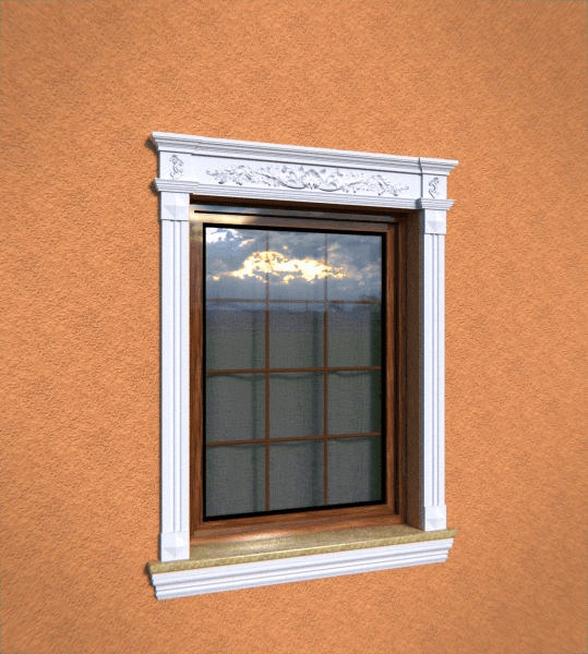 Fronton de fenêtre - style baroque orné
