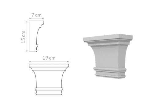 Support décoratif W11 : style architectural classique
