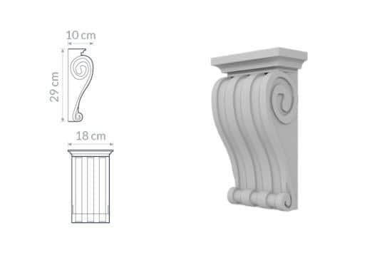 Support décoratif W15 : Profilé classique avec rainures