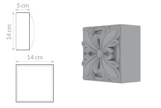 Support décoratif : motif d'une fleur stylisée